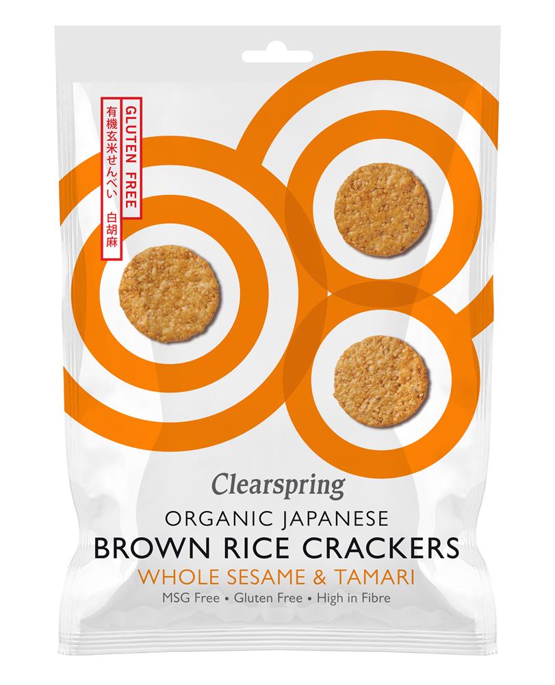 Clearspring_Organic Rice Crackers - Whole Sesame 40g