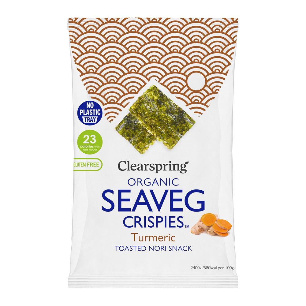 Clearspring_Organic Seaveg Crispies Turmeric 4g (TRAYLESS) 4g-Pack of 20
