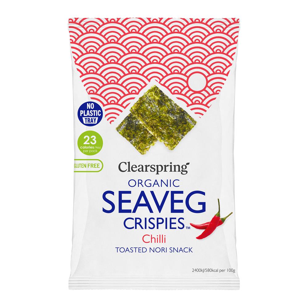 Clearspring_Organic Seaveg Crispies Chilli 4g (TRAYLESS)-Pack of 20