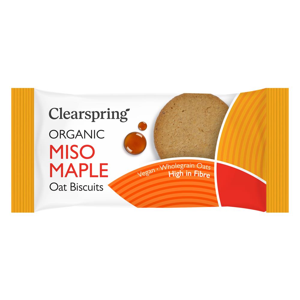 Clearspring_Organic Oat Biscuits - Miso Maple 40g-pack of 12