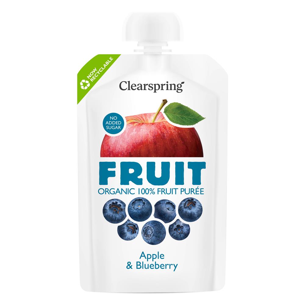 Clearspring_Organic FRUIT 100% Fruit Puree - Apple & Blueberry 100g-pack of 6