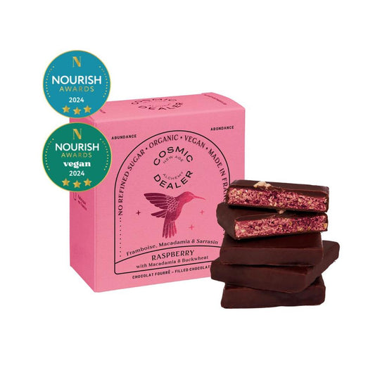 Cosmic Dealer_Mini Chocolate Box Raspberry - Box of 4 Raspberry Choc Nut Butter