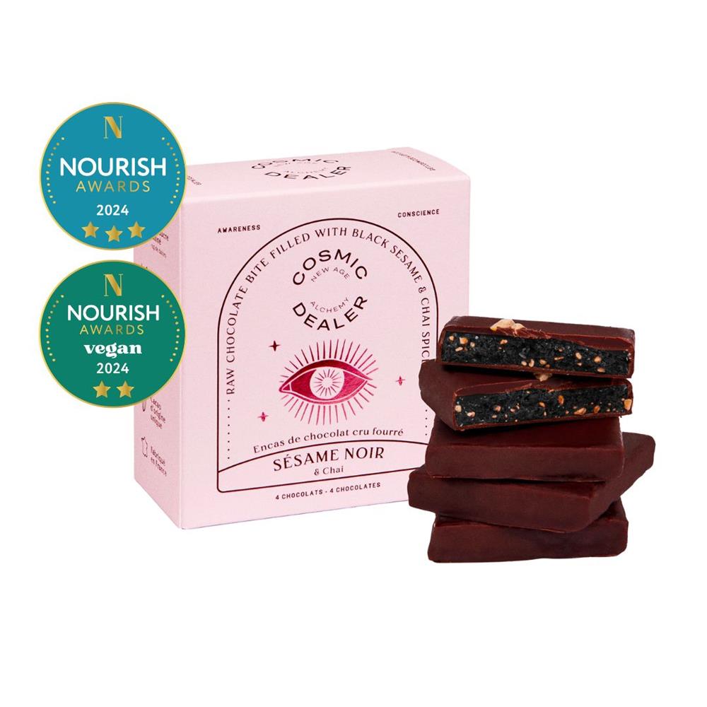 Cosmic Dealer_Mini Chocolate Box Tahini Chai - Box of 4 Black Sesame and Chai C