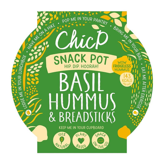 ChicP Ambient_Basil Fridge-less Hummus & Breadstick Snack Pot 70g-pack of 2
