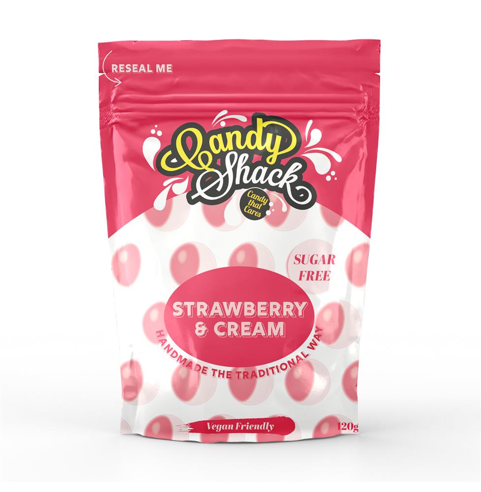 Candy Shack_Sugar Free Strawberries & Cream Sweets 120g-pack of 2