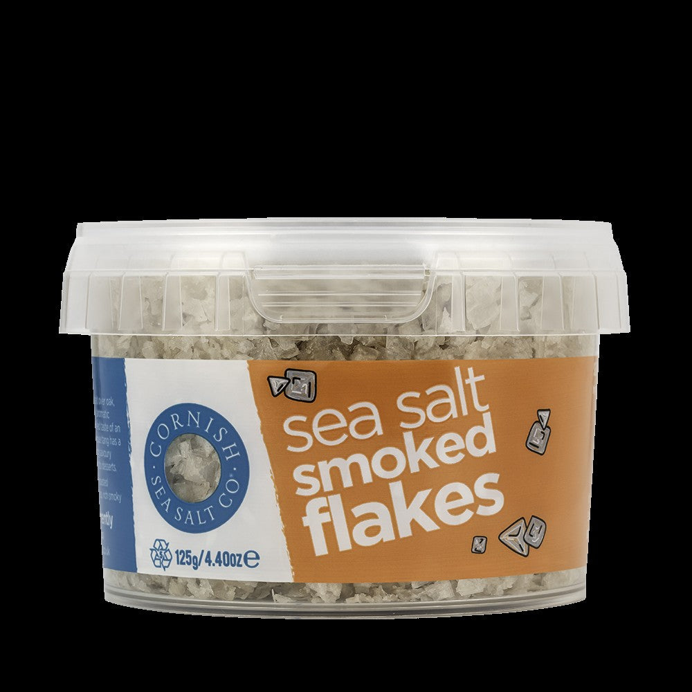 Cold Smoked Cornish Sea Salt Flakes 125g-pack of 2