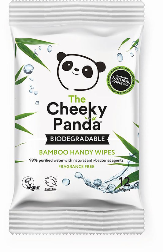 Cheeky Panda_Biodegradable Bamboo Handy Wipes 12 Wipes-pack of 12