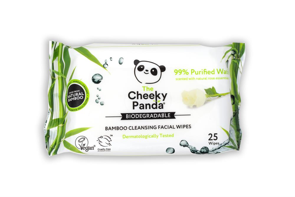 Cheeky Panda_100% Bamboo Facial Cleansing Wipes Rose Scented 25 Wipes-pack of 2