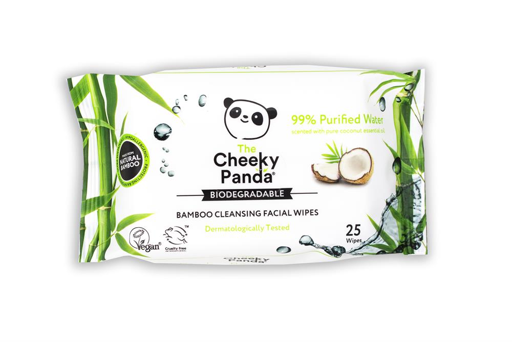 Cheeky Panda_100% Bamboo Cleansing Facial Wipes Coconut Scented 25 Wipes-pack of 2