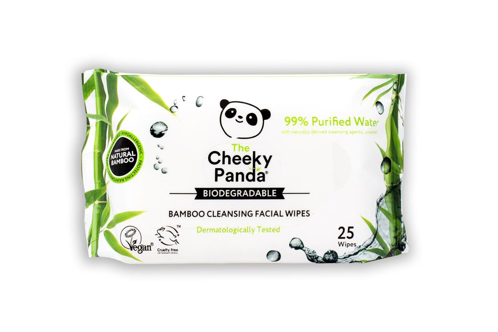 Cheeky Panda_100% Bamboo Facial Cleansing Wipes Unscented 25 Wipes-pack of 2