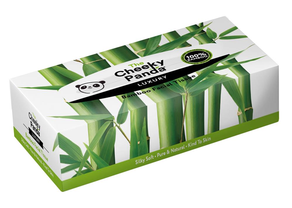 Cheeky Panda_100% Bamboo Facial Tissue Flat Box 3ply 80 Sheets-pack of 2