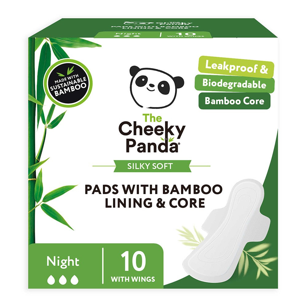 Cheeky Panda_Biodegradable bamboo liner and core night pads-pack of 2