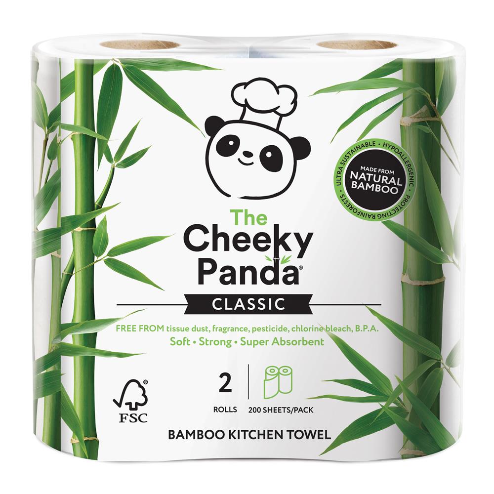 Cheeky Panda_100% bamboo kitchen towel 2 rolls; 200 sheets per pack