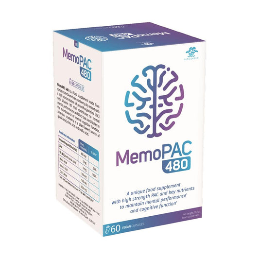 Cysticlean_MemoPAC 480 with 480mg of PAC and key ingredients. 60 capsules
