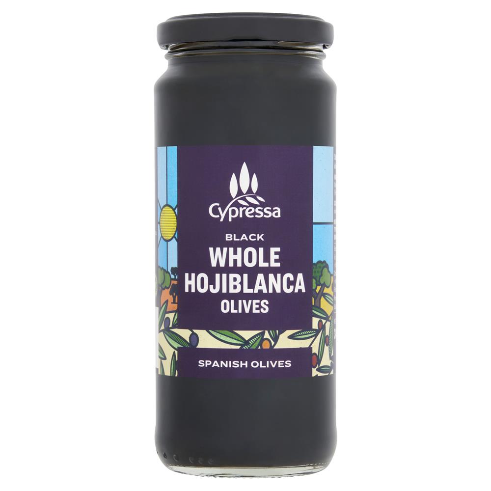 Cypressa_Whole Black Olives - Stone-in black olives in brine 340g-Pack of 2