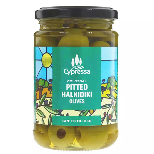 Cypressa_Pitted Colossal Halkidiki Olives in Brine 315g-Pack of 2