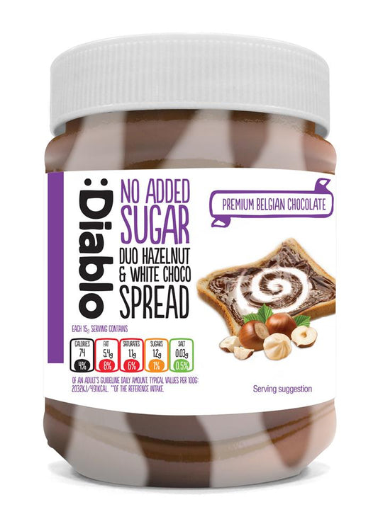 Diablo Sugar Free_Duo Hazelnut & White Chocolate Spread 350g