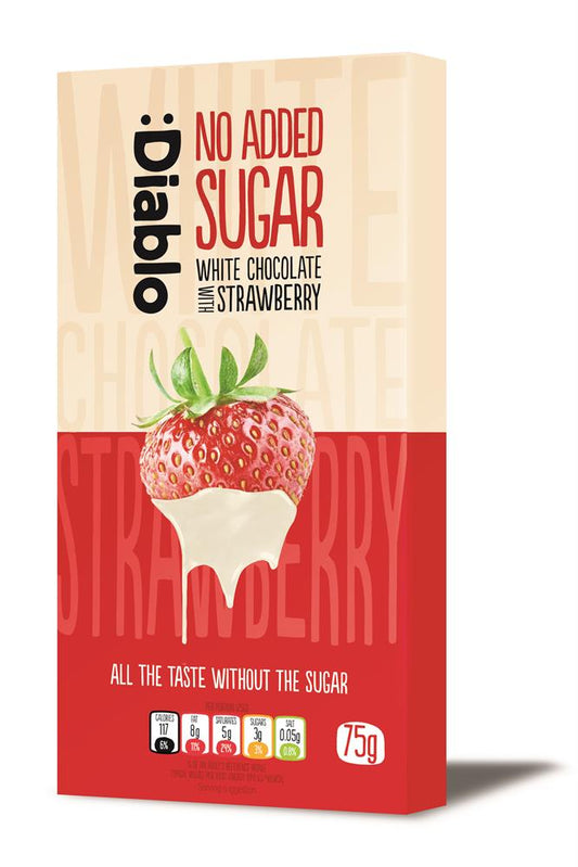 Diablo Sugar Free_Diablo White Chocolate Bar with Strawberry 75g-pack of 2