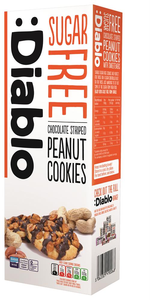 Diablo Sugar Free_Choc Striped Peanut Cookies 150g-pack of 2