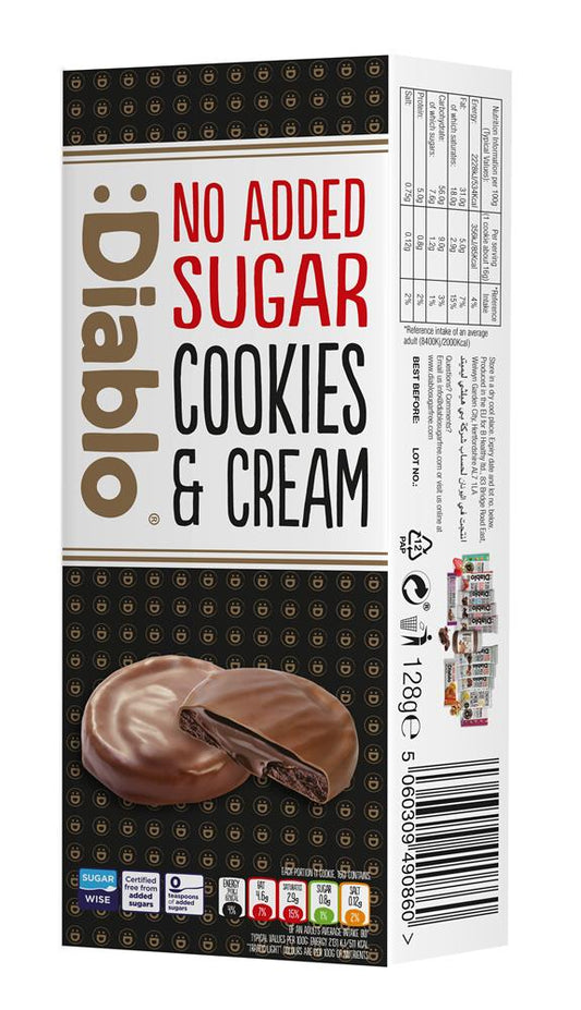 Diablo Sugar Free_Dark Chocolate Cookies & Cream 128g-pack of 3
