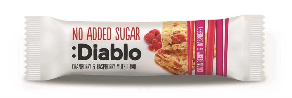 Diablo Sugar Free_Cran & Rasp Muesli Bar 30g-pack of 4