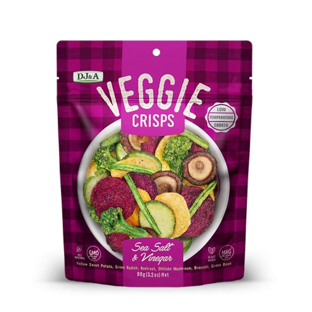 DJ & A Veggie Crisps Salt & Vinegar 90g-pack of 3