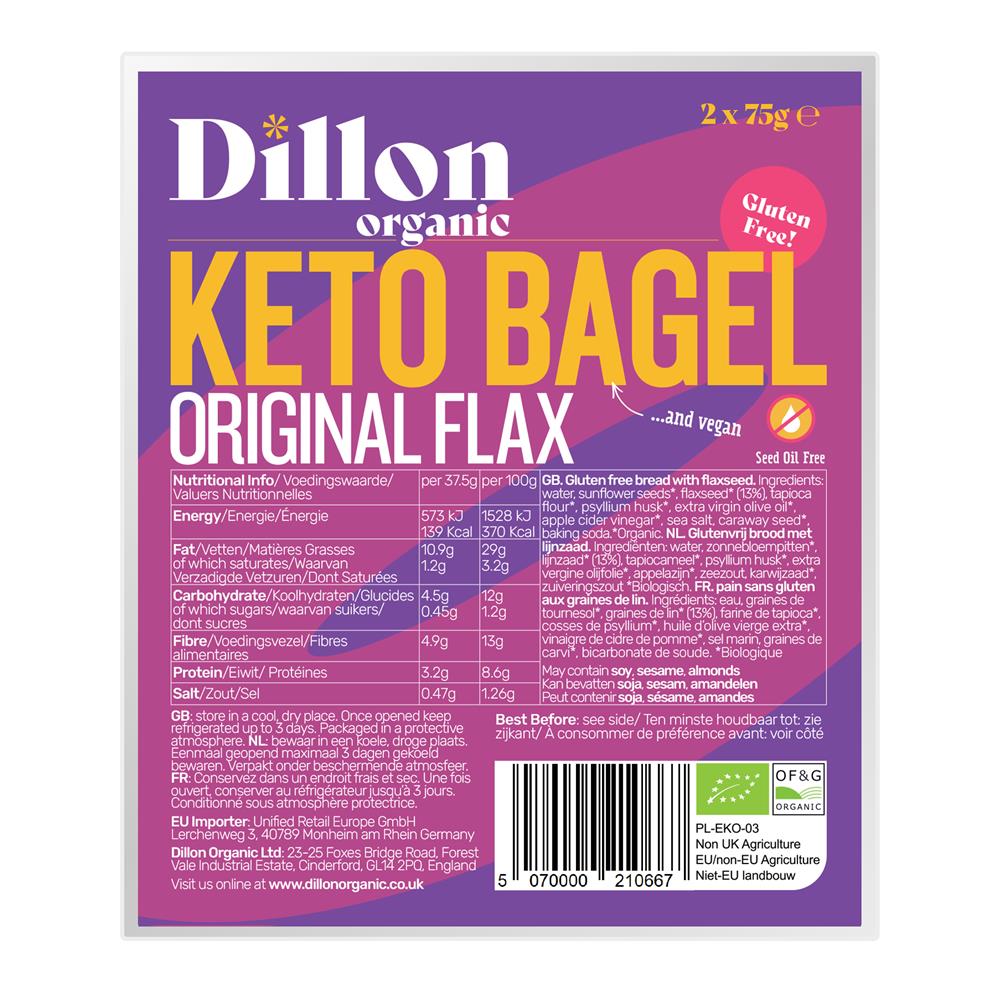 Dillon Organic_Keto Bagel Original Flax 150g