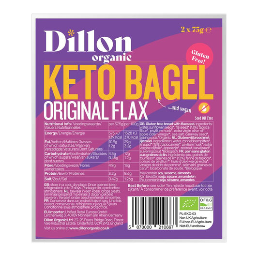 Dillon Organic_Keto Bagel Original Flax 150g