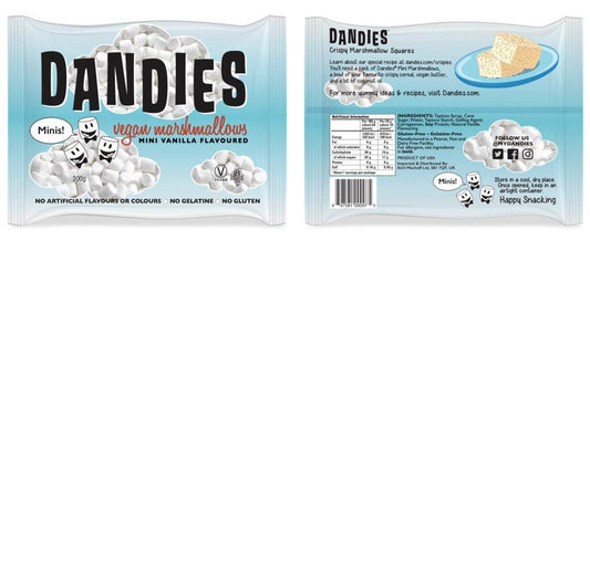 Dandies_Mini Vegan Vanilla Marshmallows 'HOME BAKING/INGREDIENT'-Pack of 12