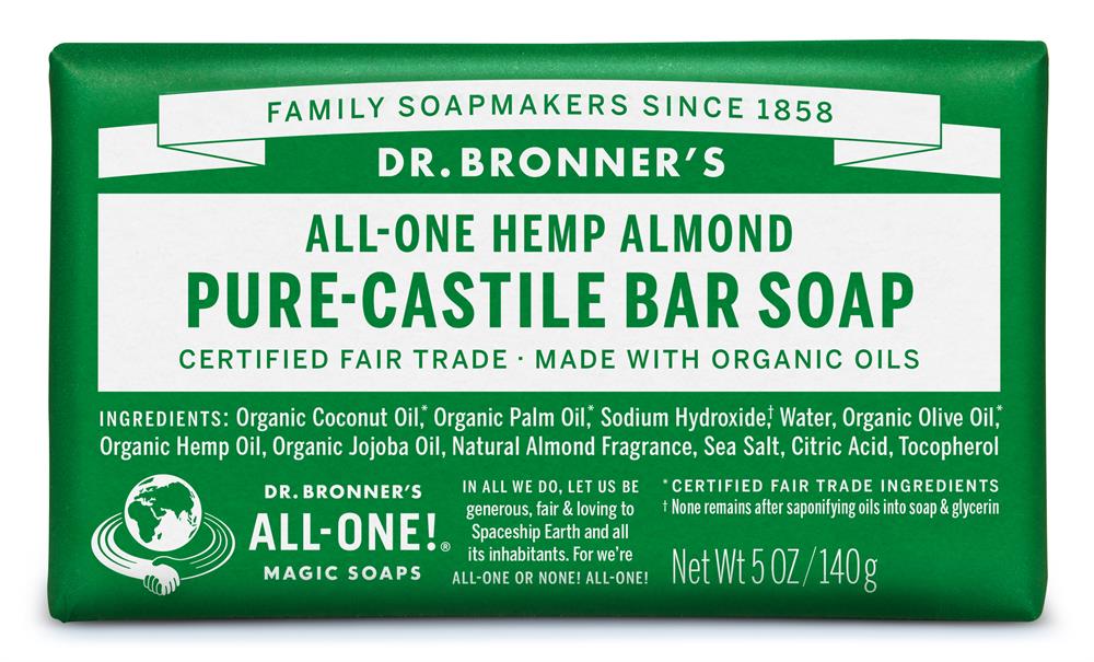 Dr Bronner_Org Almond Soap Bar 140g