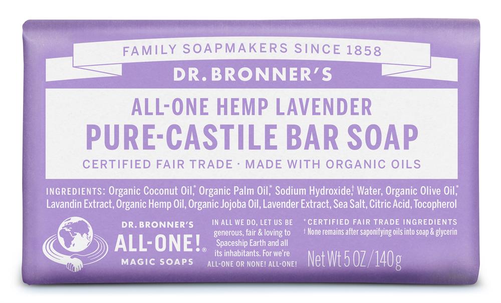 Dr Bronner_Org Lavender Soap Bar 140g