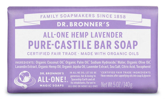 Dr Bronner_Org Lavender Soap Bar 140g