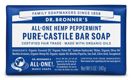 Dr Bronner_Org Peppermint Soap Bar 140g