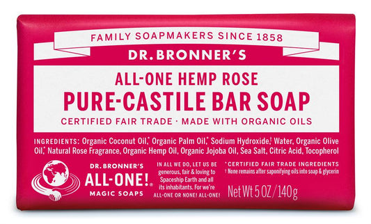 Dr Bronner_Org Rose Soap Bar 140g
