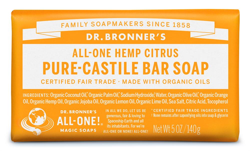 Dr Bronner_Org Citrus Soap Bar 140g
