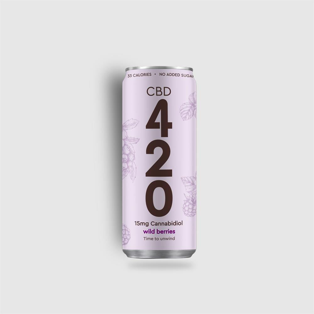 Drink420_CBD infused sparkling Wild Berries 250ml Slimline Can-pack of 3