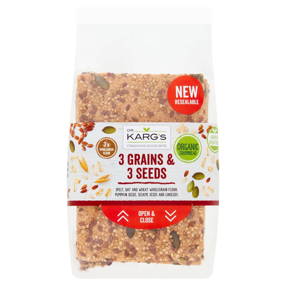 Dr Karg_Organic Wholegrain 3 + 3 Crispbread 200g-pack of 8