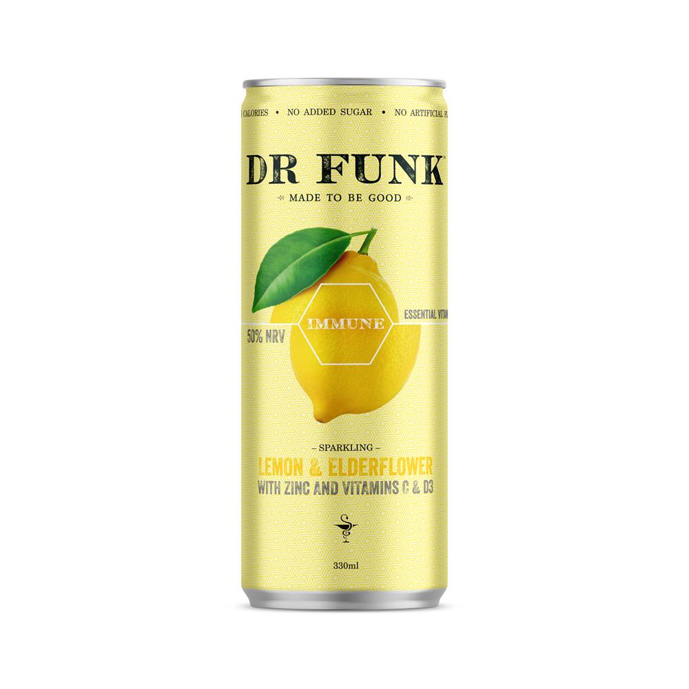 Dr Funk_Sparkling Lemon & Elderflower Drink 330ml-pack of 4