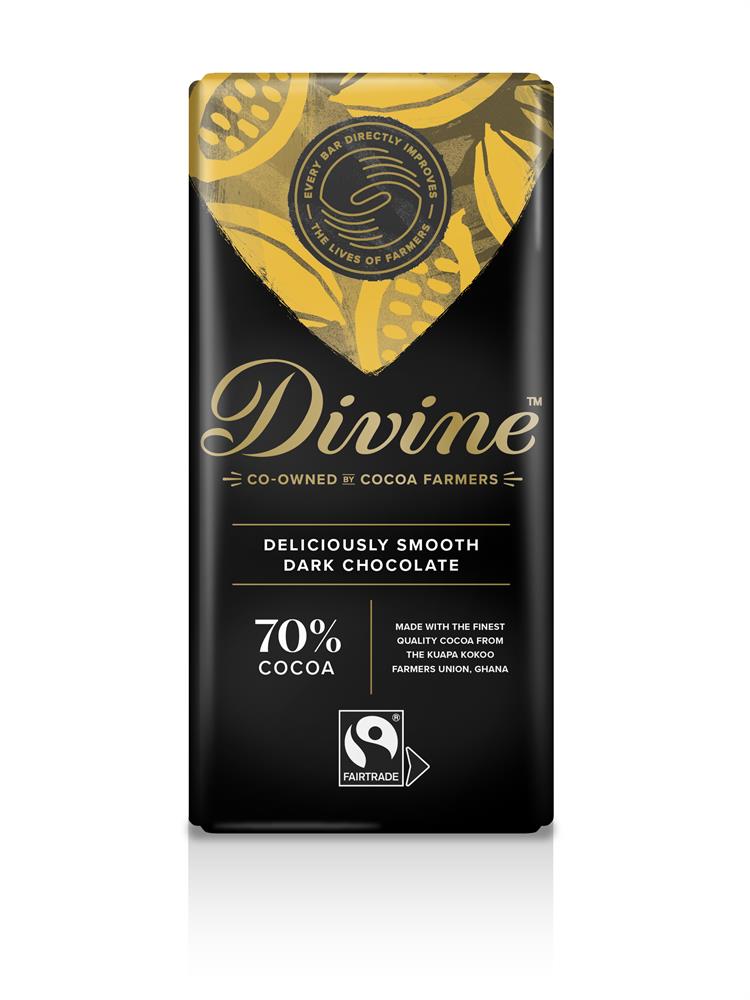 Divine Chocolate_Vegan Fairtrade 70% Dark Chocolate 90g-pack of 3