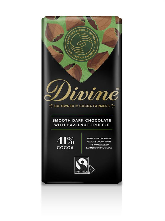 Divine Chocolate_Vegan Dark Smooth Hazelnut Chocolate Bar 90g-pack of 3