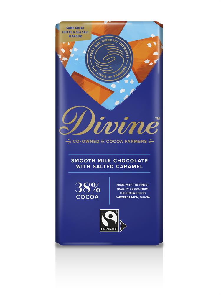 Divine Chocolate_Milk Chocolate with Toffee & Sea Salt 90g-pack of 3