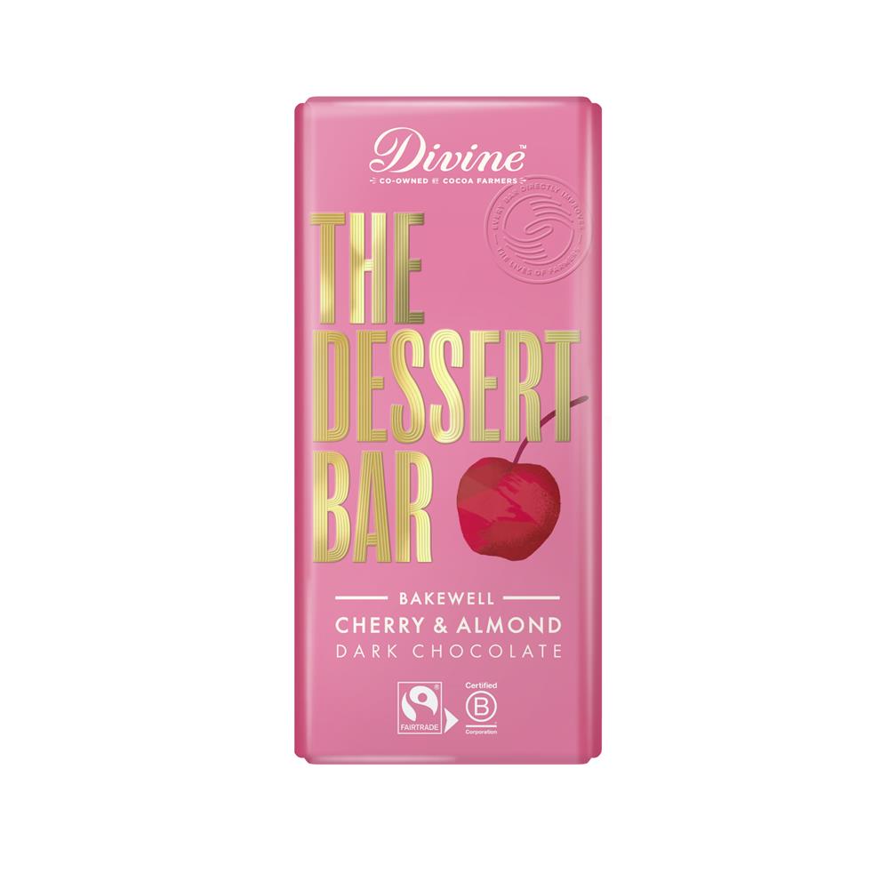 Divine Chocolate_Divine 60% Dark Chocolate Bakewell with Cherry & Almond 180g