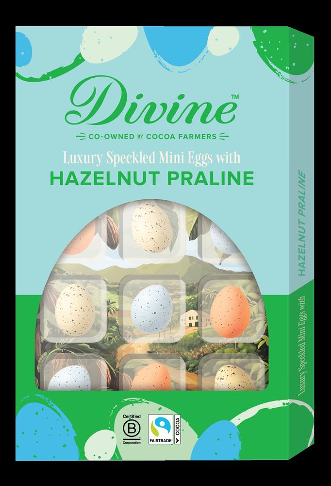 Divine Chocolate_Divine Mini Eggs with hazelnut Praline 150g