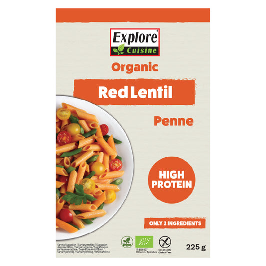 Explore Cuisine_Organic Red Lentil Penne 225g