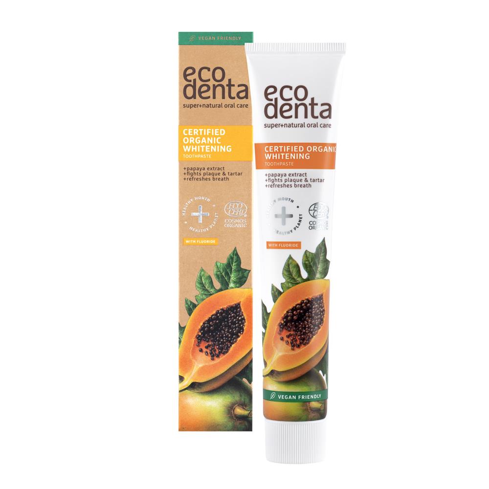 Ecodenta_organic whitening toothpaste with papaya extract 75ml-Pack of 2