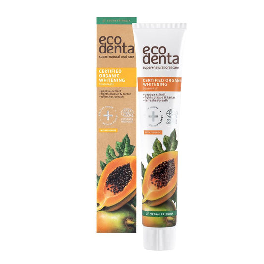 Ecodenta_organic whitening toothpaste with papaya extract 75ml-Pack of 2