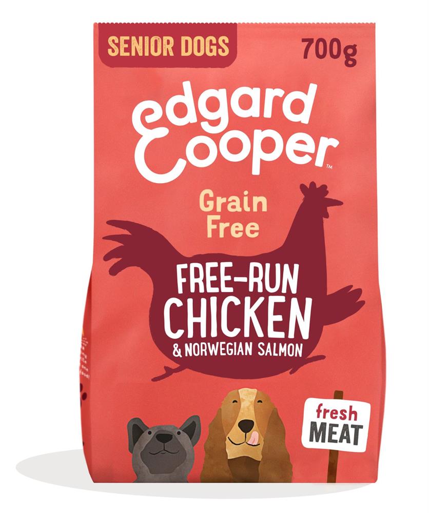 Edgard and Cooper_Dry Dog Food Free Run Chicken & Salmon for Senior Dogs 700g-pack of 2