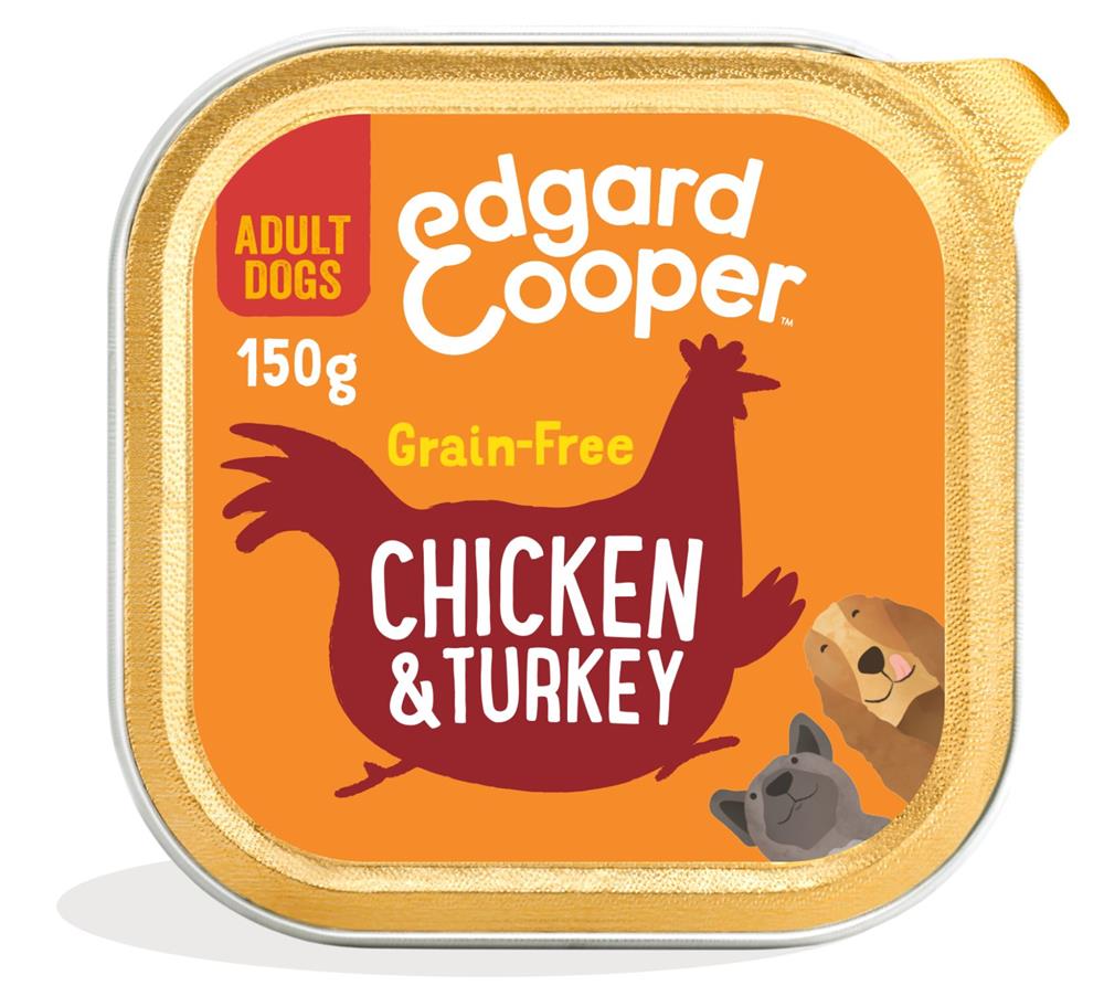Edgard and Cooper_Chicken & Turkey Apple Cranberry & Carrot Tray for Dogs 150g-pack of 11