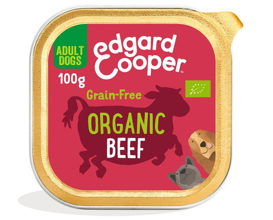 Edgard and Cooper_Organic Beef with Coconut & Chia Seeds Tray for Dogs 100g-pack of 17