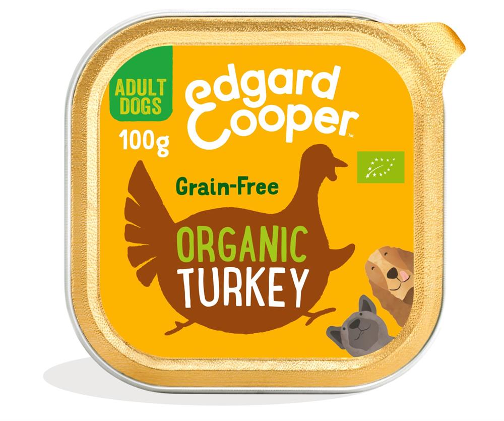 Edgard and Cooper_Organic Turkey Coconut & Chia Seeds Tray for Dogs 100g-pack of 17